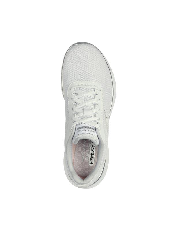 Skechers Flex Appeal 5.0 Vegan Womens White Silver Casual Trainers - 6 UK