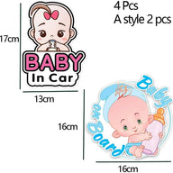 Baby on Board Car Reflective Stickers 4 Packs Baby in Car - Massive Discounts