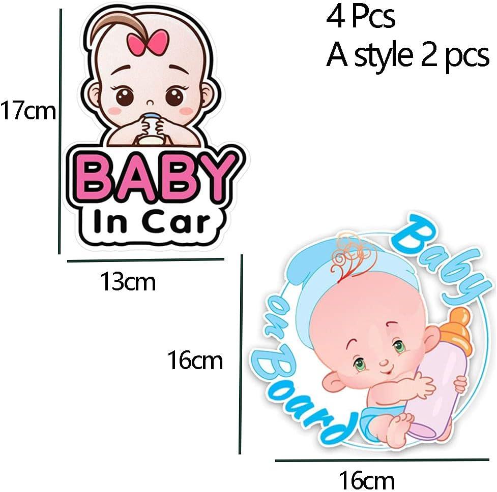 4 Packs Stickers Baby on Board /Baby in Car Window, Reflective Waterproof - Massive Discounts