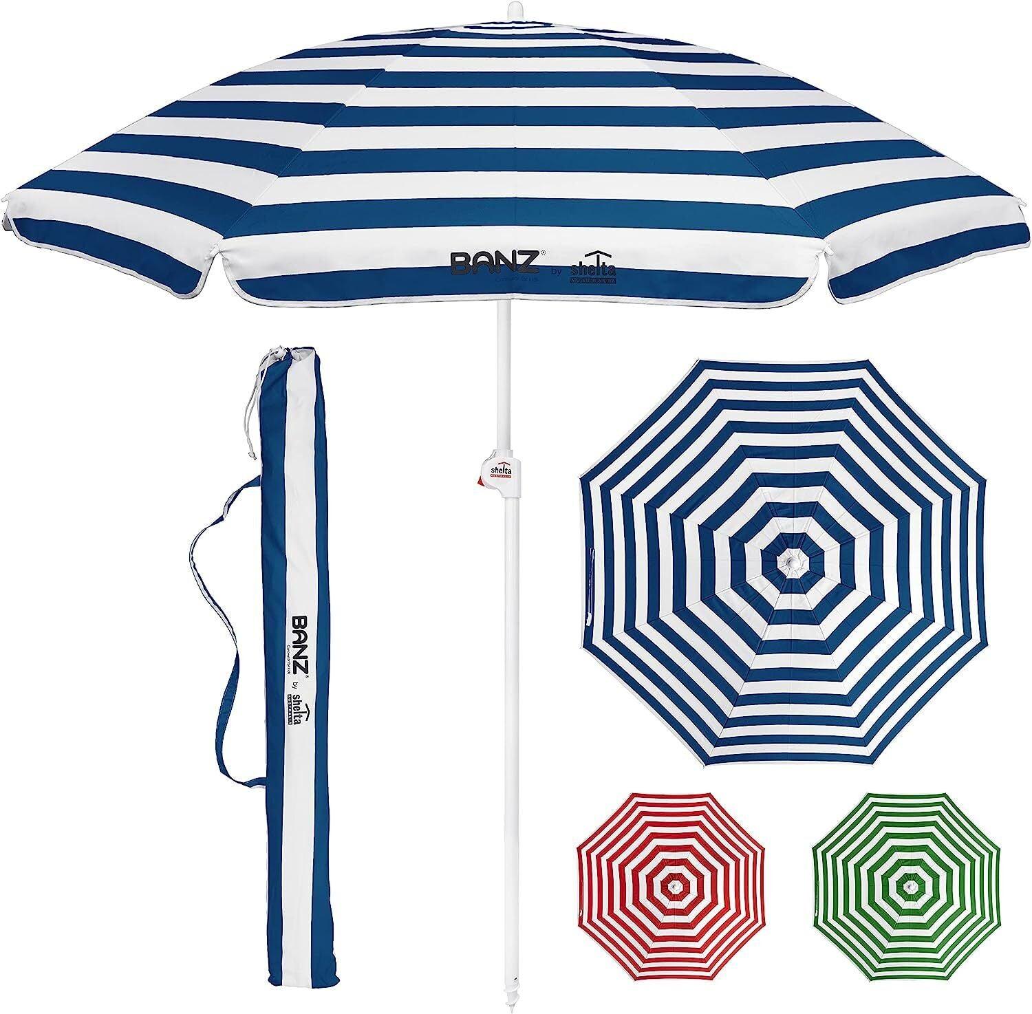 BANZ Noosa Adjustable Beach Umbrella Compact 5ft Canopy Beach Umbrella - Massive Discounts