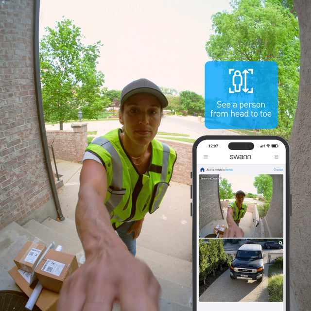 Wireless Video Doorbell 1.7MP 2 Way Audio Night Vision Chime Swann Evo Smart