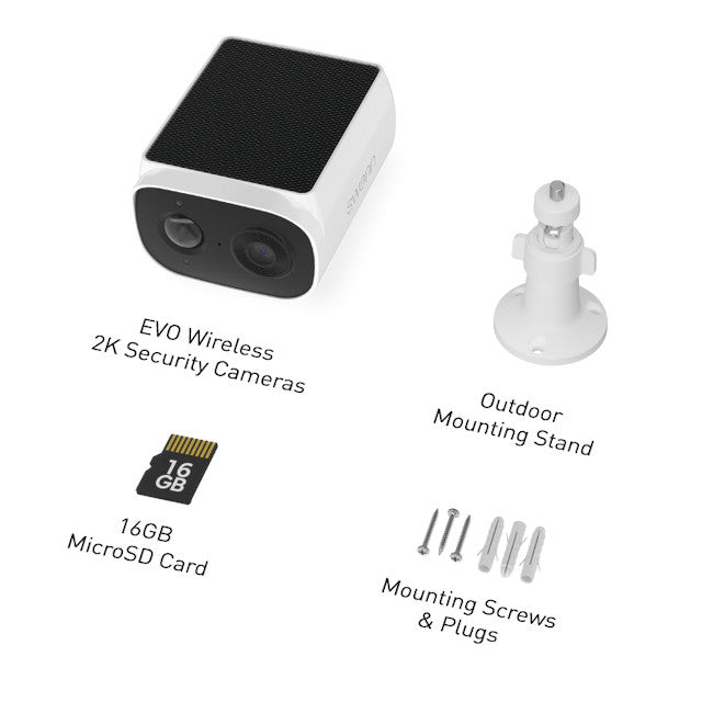 2K Solar Security Camera Wireless Night Vision 16GB MicroSD Swann EVO Outdoor Cam
