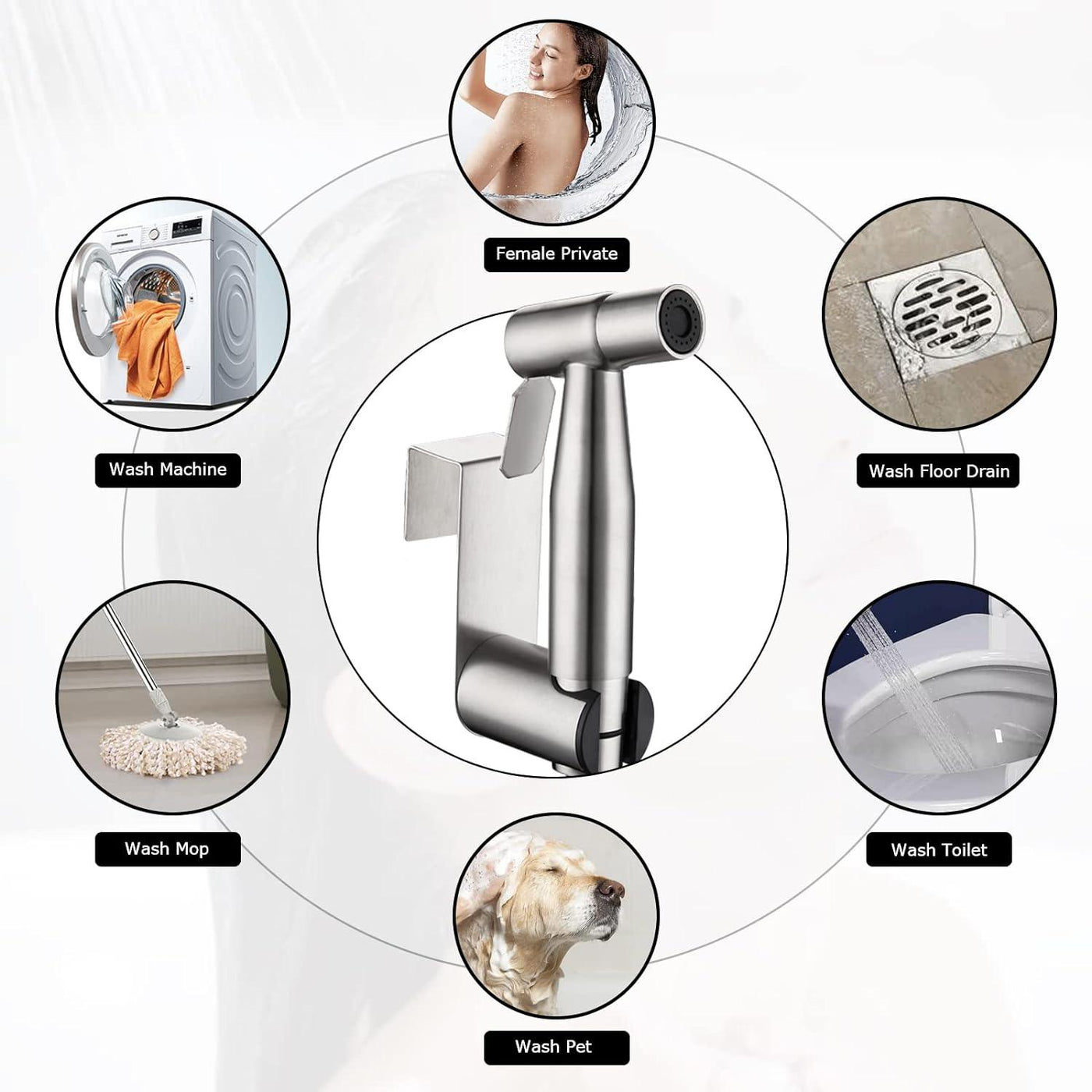 Bidet Sprayer kit for Toilet, Handheld Shattaf Toilet Stainless Steel - Massive Discounts