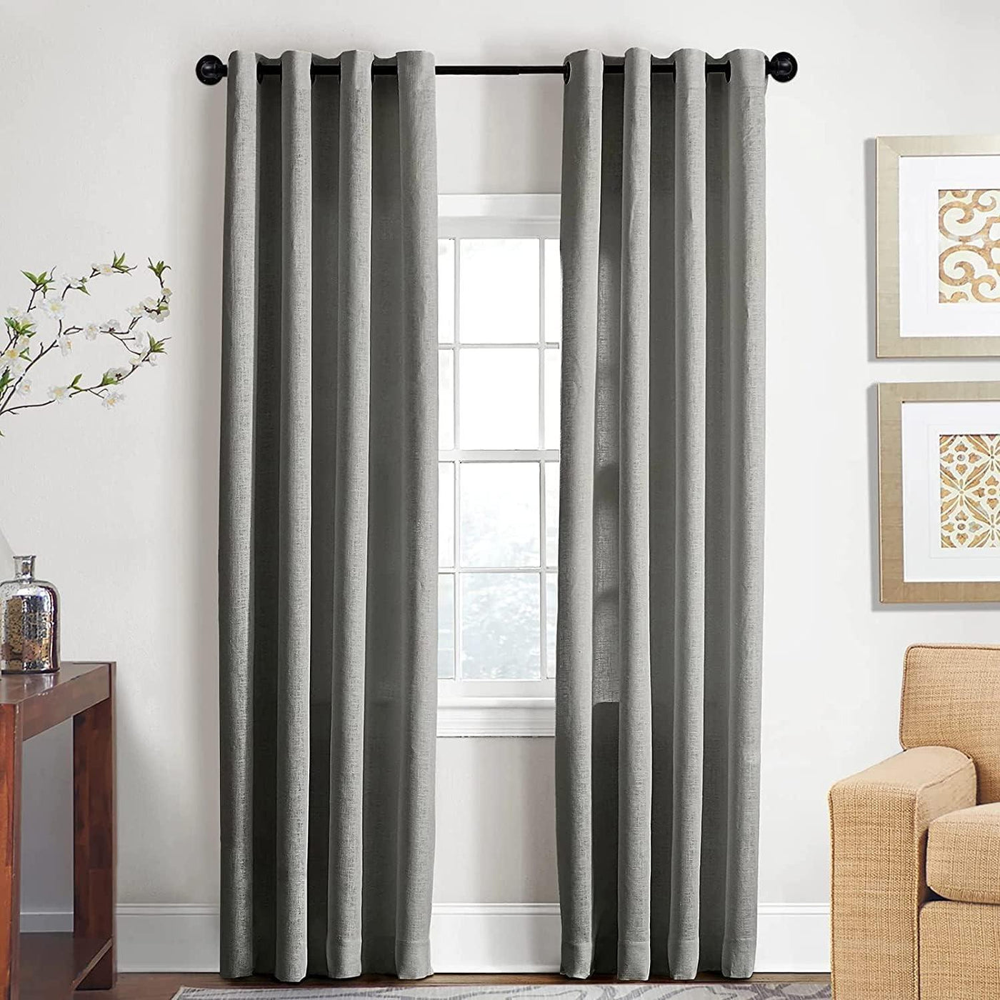 Black Curtain Industrial Poles for Eyelet Curtains 67-122cm 3 pack - Massive Discounts