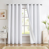 Blackout Curtains for Bedroom 90x54 Inch Thermal 2 Panels White - Massive Discounts