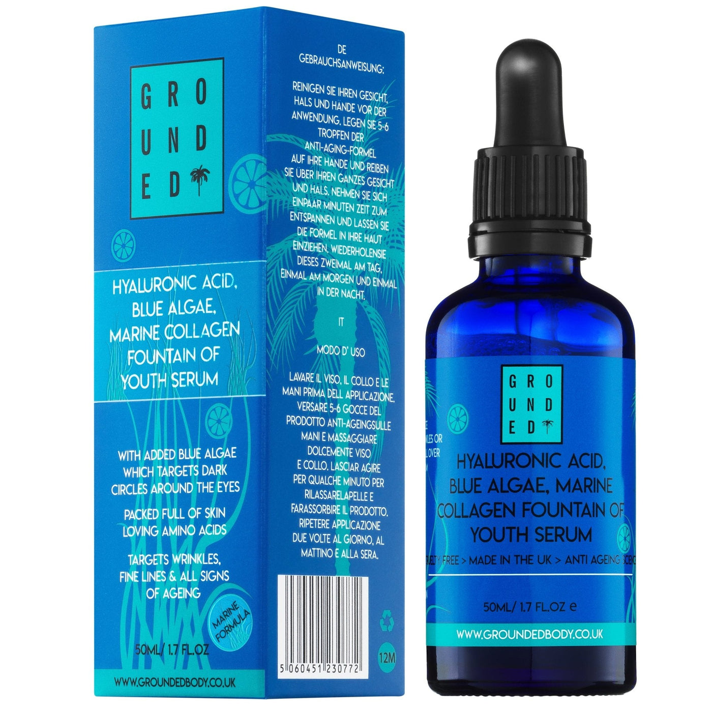 Hyaluronic Acid Serum Blue Algae Collagen Hydrating Face 50ml