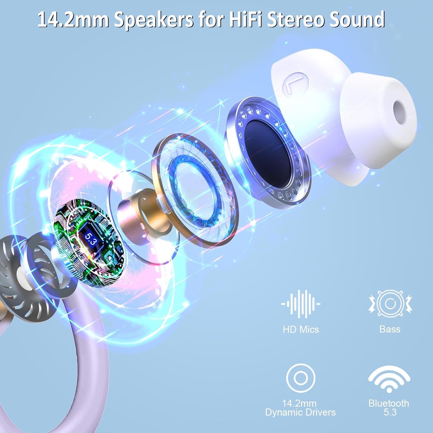 Wireless Earbuds Bluetooth Headphones Sport Noise Cancelling Rulefiss Q38