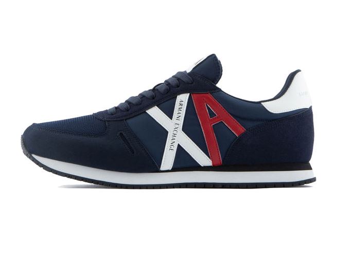 Armani Exchange Men's Rio Side Logo, Sneakers, Navy Blue, Size UK 8/EU 42
