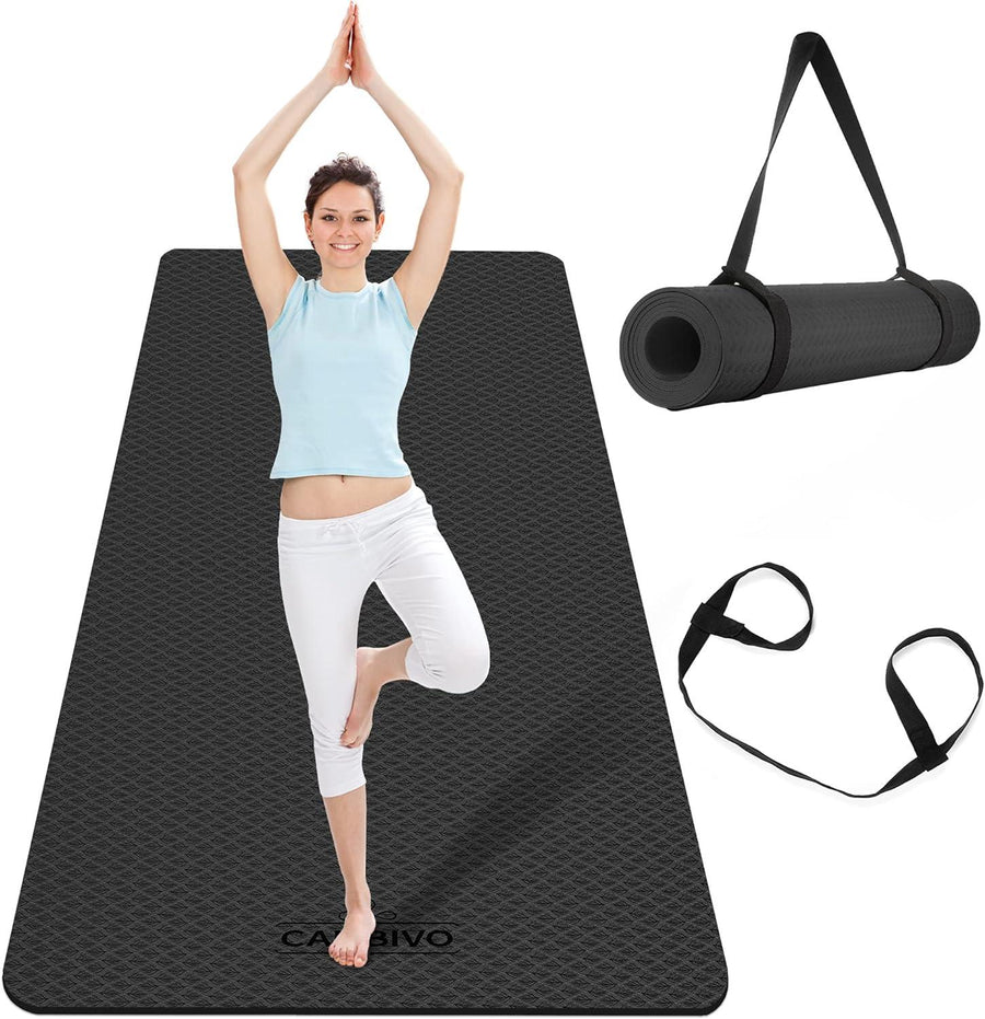 CAMBIVO Large Yoga Mat, 183x81cm Exercise Mat with Carry Strap - Massive Discounts