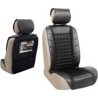 Car Seat Back Organiser with Tablet Holder Faux Leather Storage Kick Mat