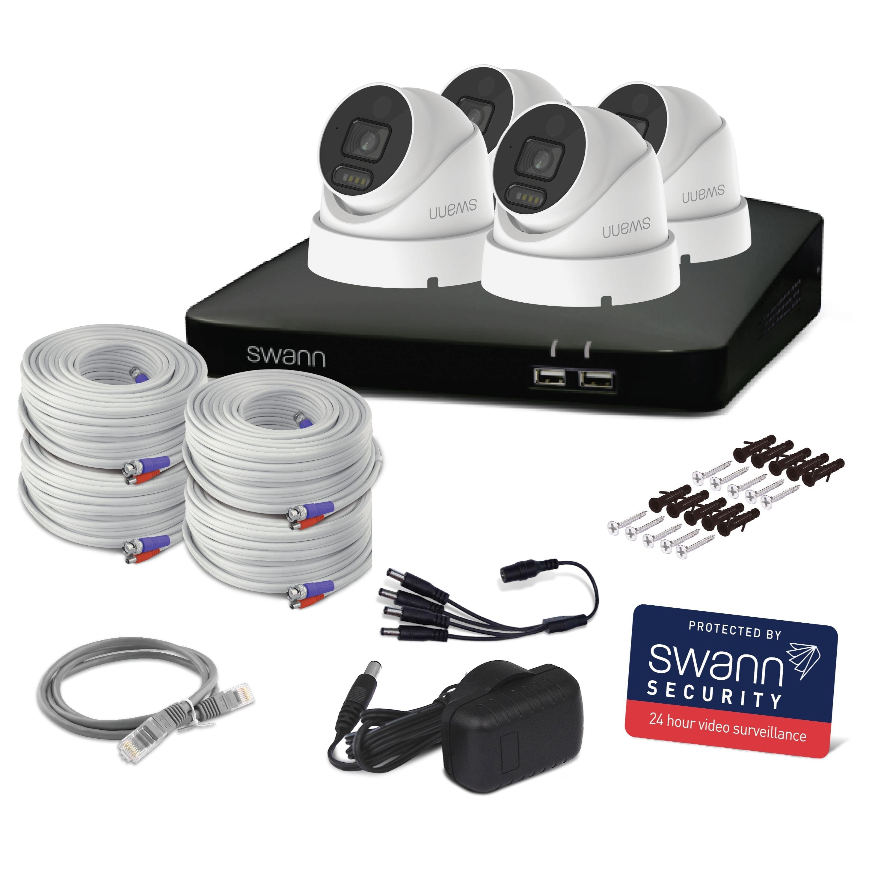 4K CCTV System 4 Dome Cameras 8 Channel DVR 1TB Night Vision Swann Security Kit