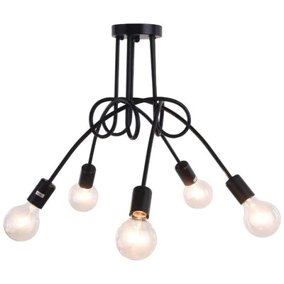 Vintage 5 Arm Ceiling Light 52cm Retro Chandelier E27 Pendant Fitting