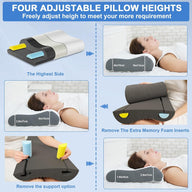 Cervical Memory Foam Pillow for Sleeping, Orthopedic For Back Side - Massive Discounts