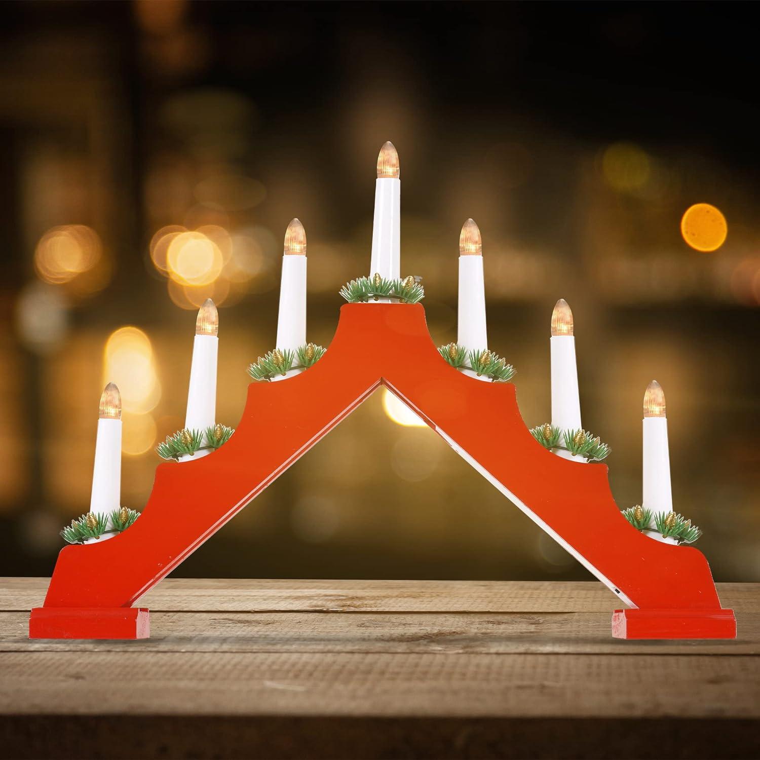 Christmas Candle Bridge | Wooden Bridge Candle LED Lights Battery - Massive Discounts