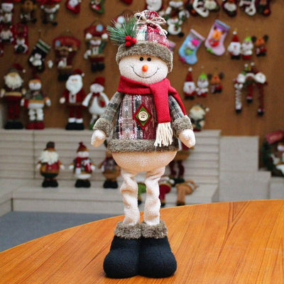Christmas Snowman and Reindeer Standing Plush Figures 48cm Xmas Decorations