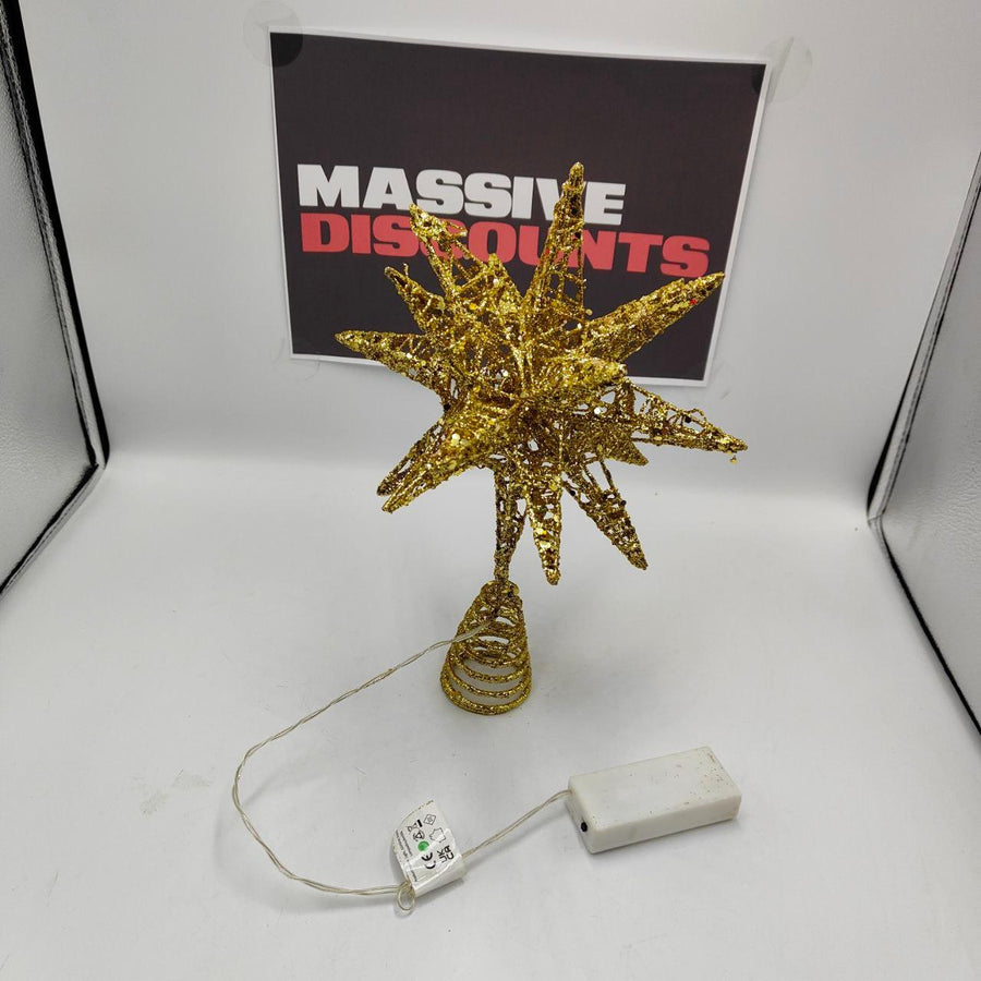 Christmas Star Tree Topper with Batteries LED Light 28x20cm - Massive Discounts