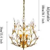 Crystal Chandeliers, K9 Crystal Pendant Light with, Ceiling 3-Light Bronze - Massive Discounts
