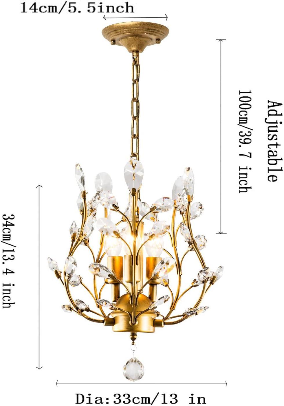 Crystal Chandeliers, K9 Crystal Pendant Light with, Ceiling 3-Light Bronze - Massive Discounts