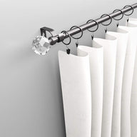 Curtain Pole Crystal Extendable 130-240cm Black Nickel Ø25/28mm - Massive Discounts