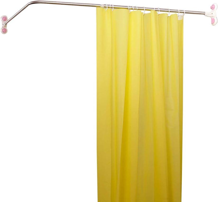 Curved Corner Shower Curtain Rod Wall Mounted L-Shaped For Bathroom - Massive Discounts
