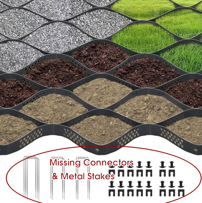 Gravel Ground Grid 10ft x 16.4ft – Missing Connectors & Metal Stakes