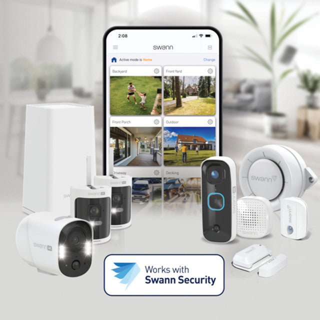 2K WiFi Security Camera Pan Tilt 355° Two Way Audio Indoor Swann Evo Smart Camera