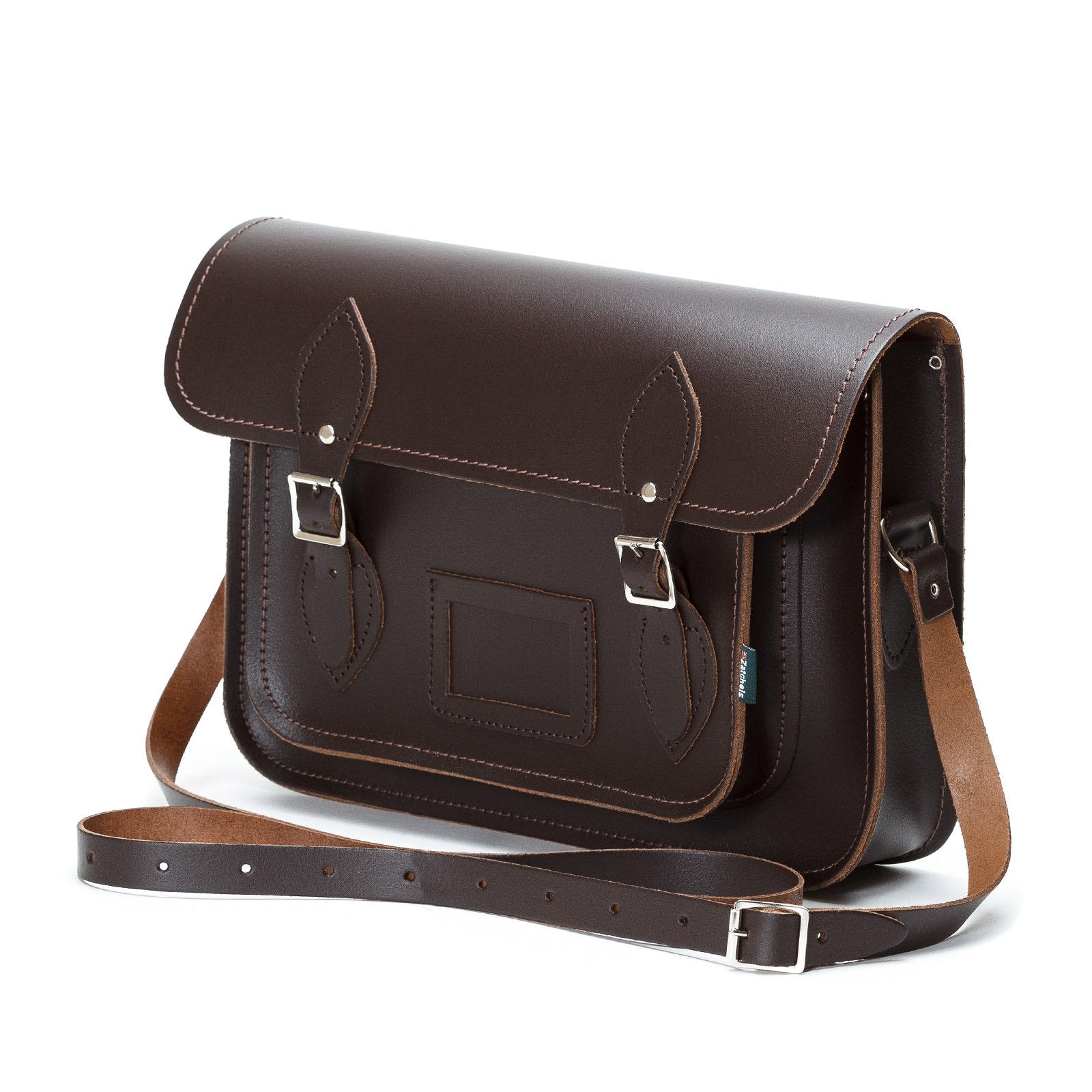 Leather Satchel Bag Handmade Crossbody Shoulder Laptop Bag Dark Brown