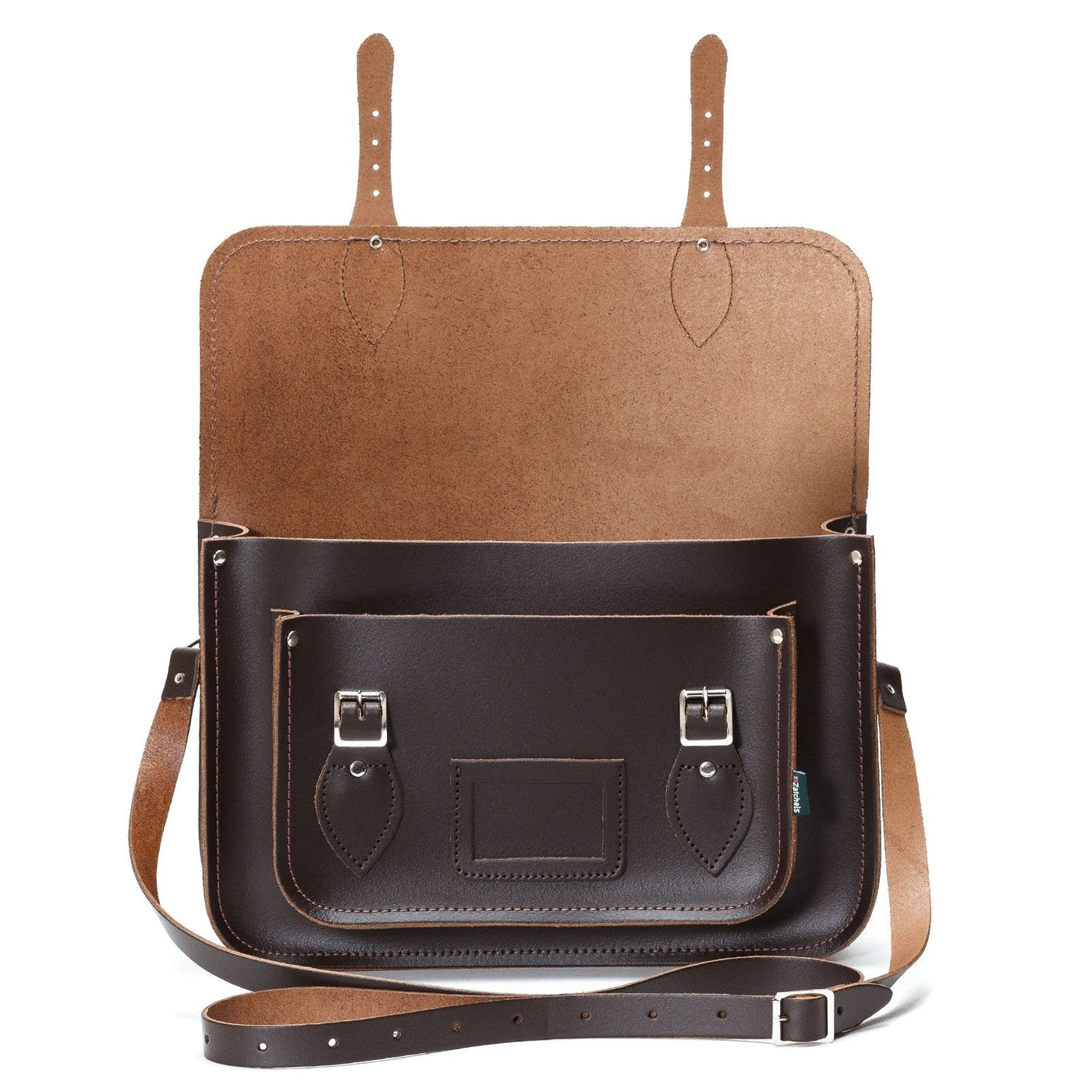 Leather Satchel Bag Handmade Crossbody Shoulder Laptop Bag Dark Brown