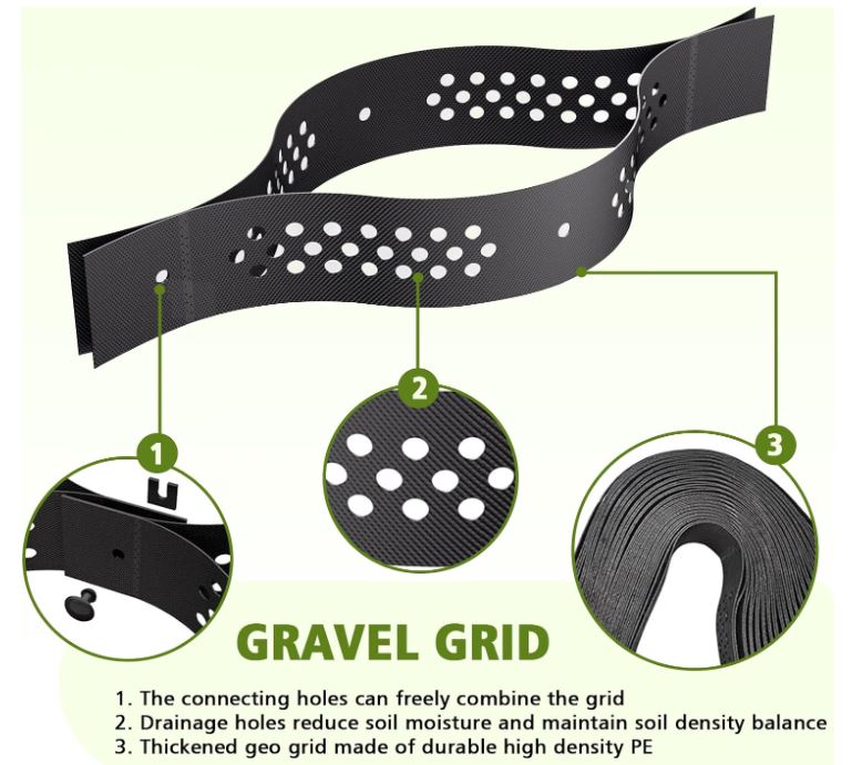 Gravel Ground Grid 10ft x 16.4ft – Missing Connectors & Metal Stakes