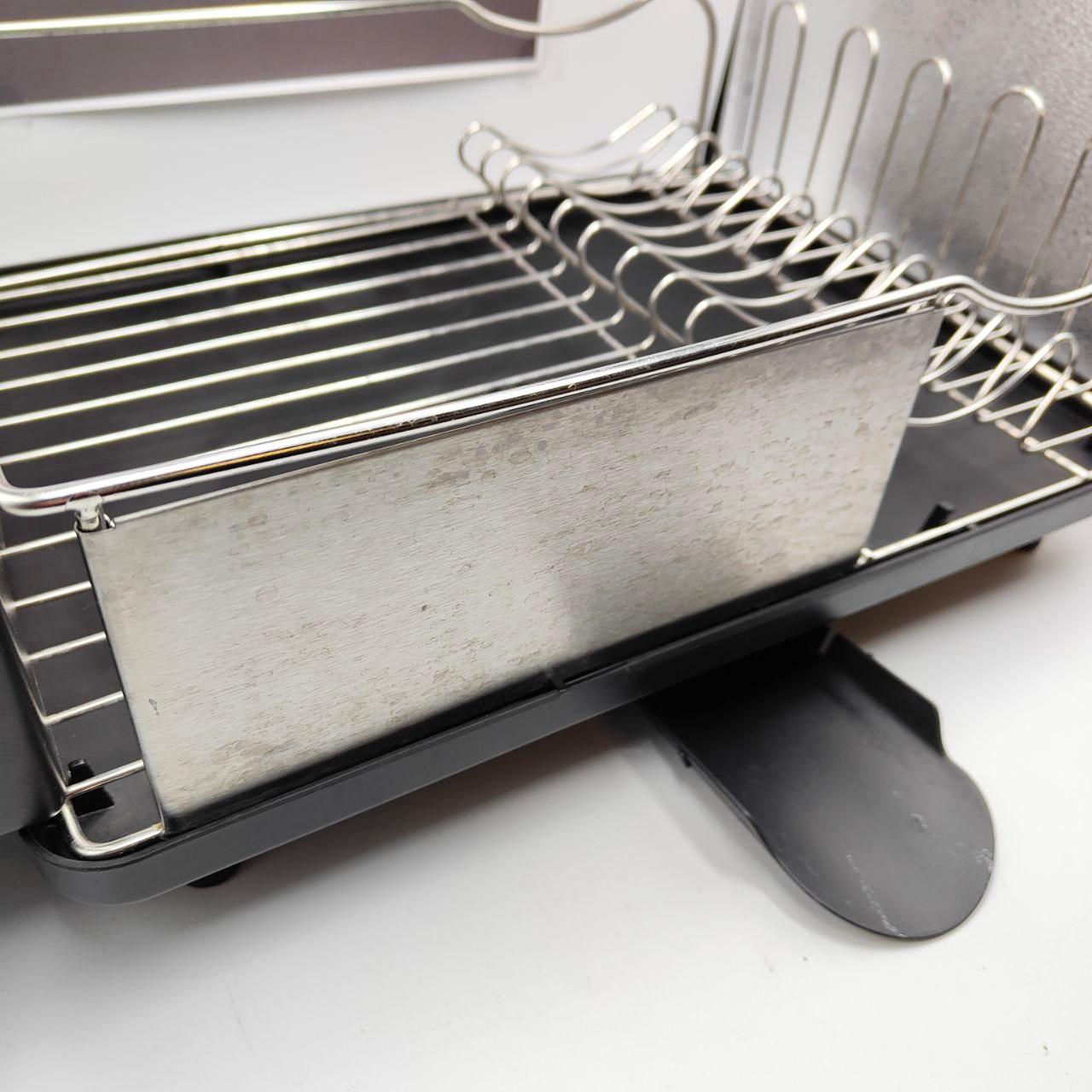 Dish Drying Rack Anti-Rust Frame With 4 Compartment Utensil Holder - Massive Discounts
