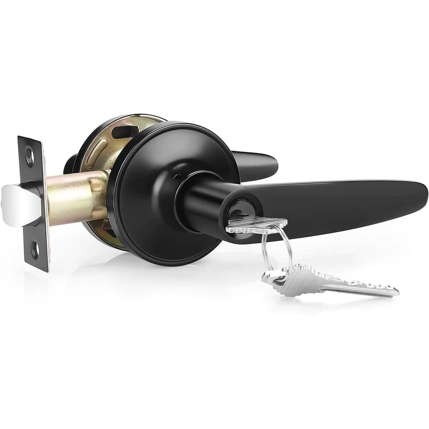 Door Handle with Key Probrico Entrance Lock for Exterior Doors, Black - Massive Discounts
