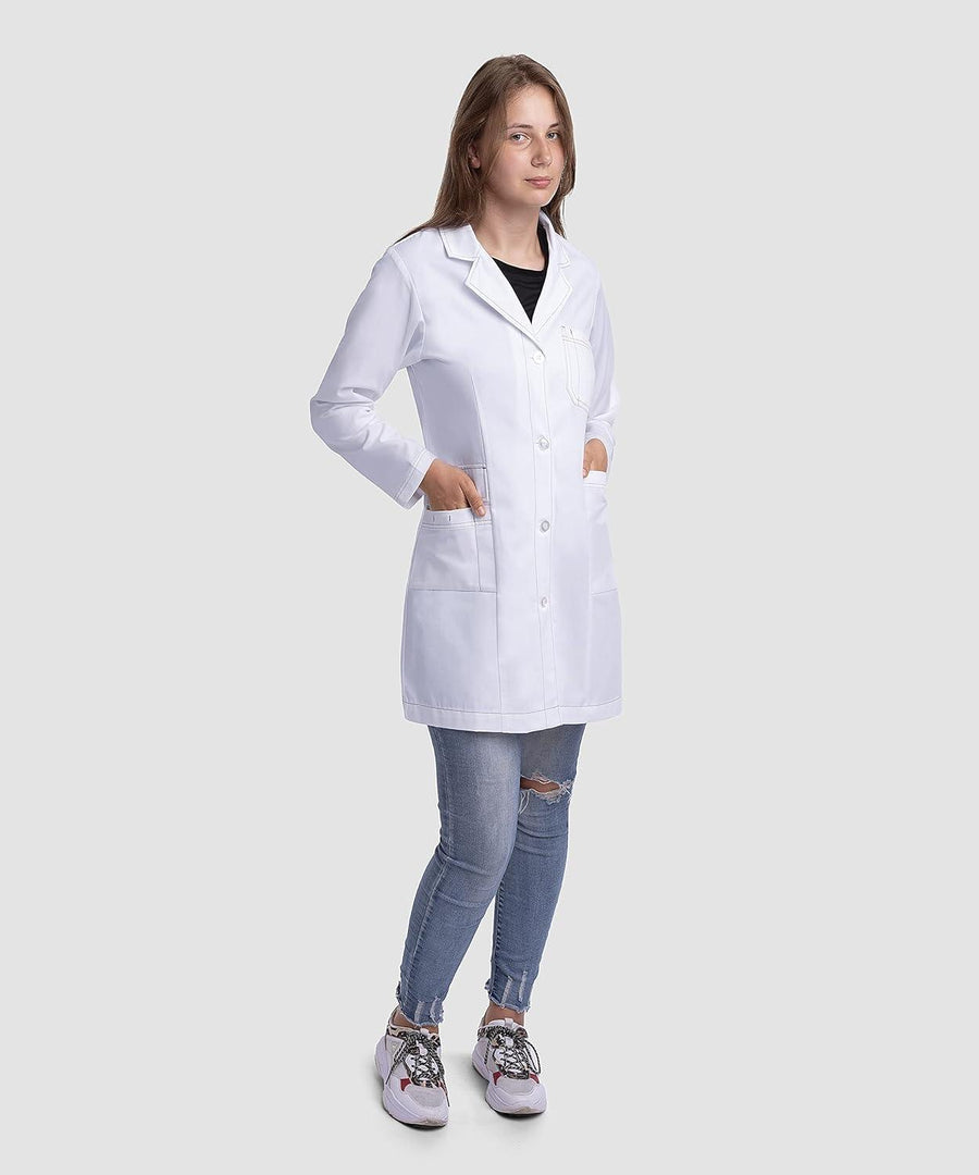 Dr. James Lab Coat for all Body Types 34 Inch Length Size M White - Massive Discounts
