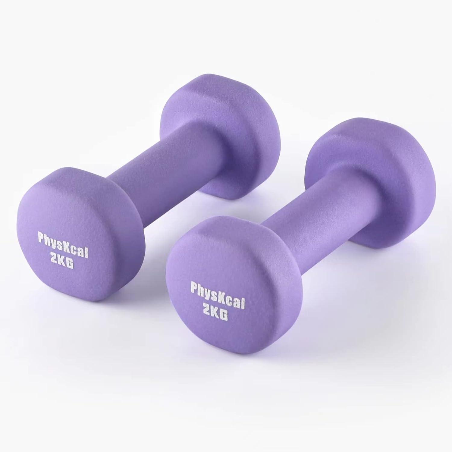 Dumbbells Set of 2x2kg for Home Gym Exercise, Comfy To Hold Soft Grip - Massive Discounts