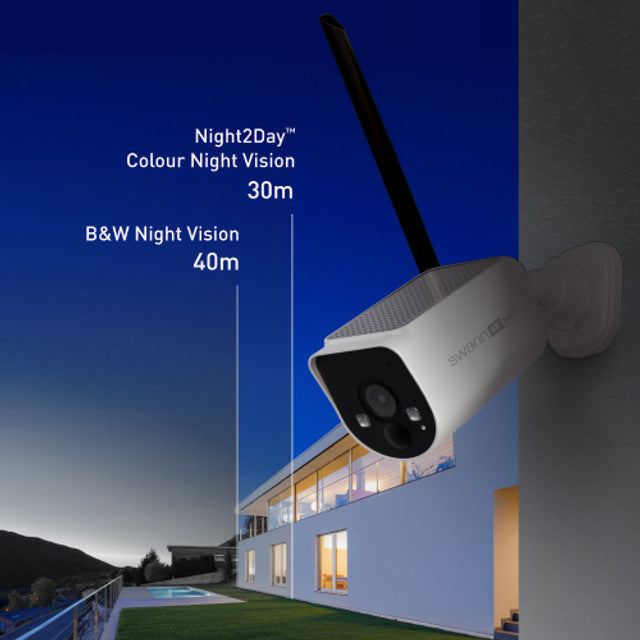 4K Wireless Add On Security Camera Solar Night Vision Swann MaxRanger4K Outdoor