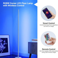 EDISHINE Floor Lamp with Remote 146cm LED Corner Smart WiFi RGBW - Massive Discounts
