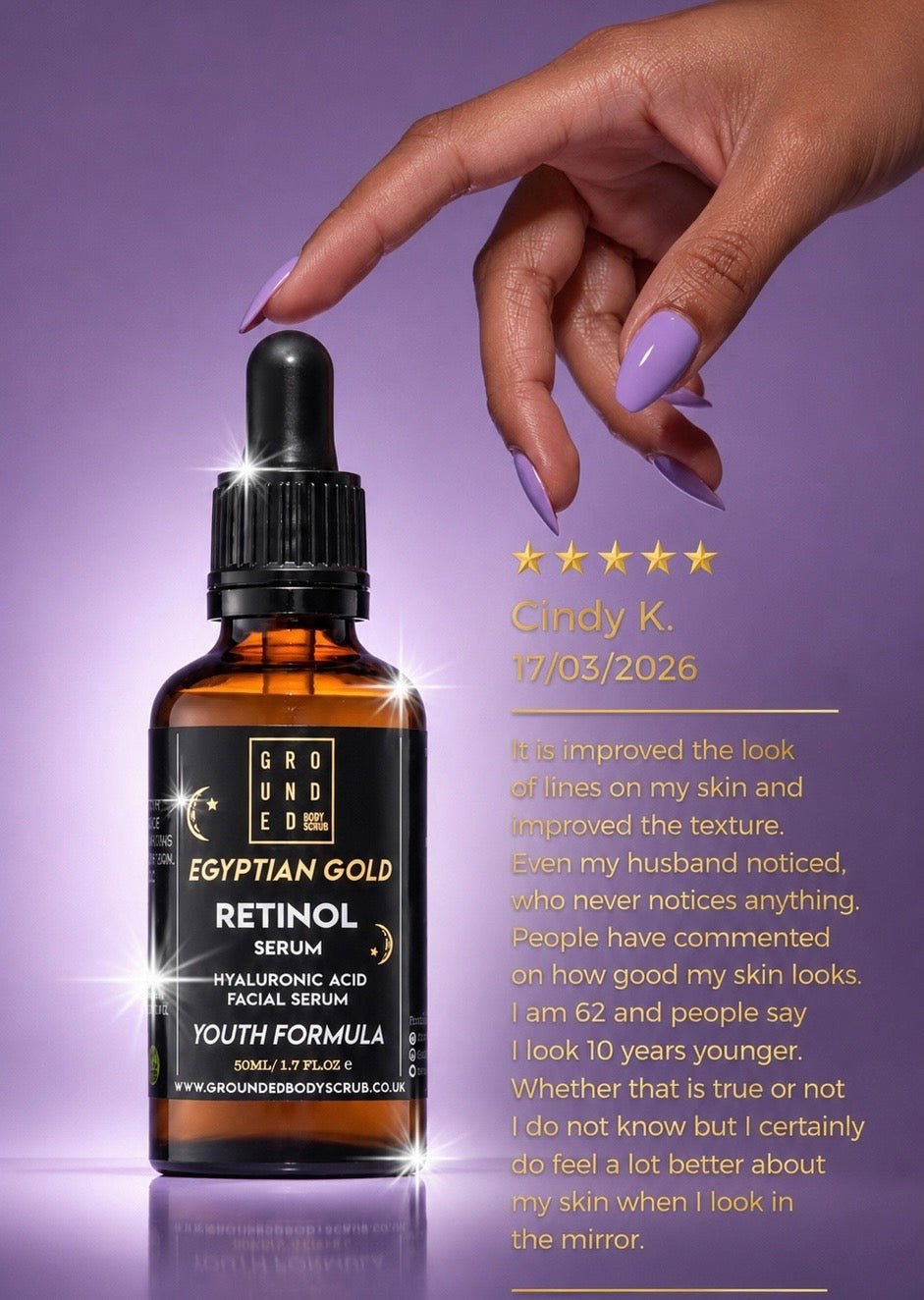 Egyptian Gold Retinol Face Serum - Anti ageing skincare 2 sizes Available