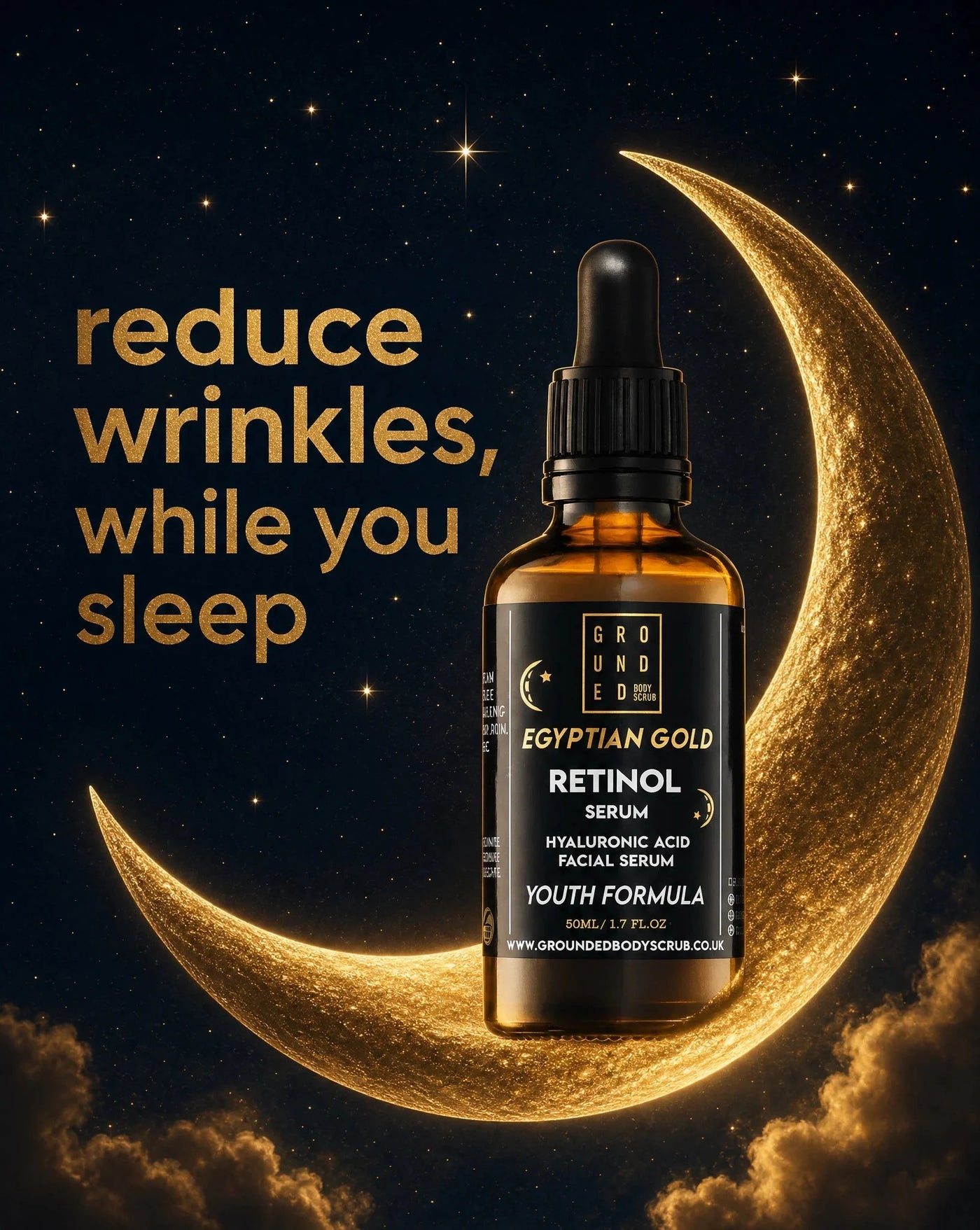 Egyptian Gold Retinol Face Serum - Anti ageing skincare 2 sizes Available