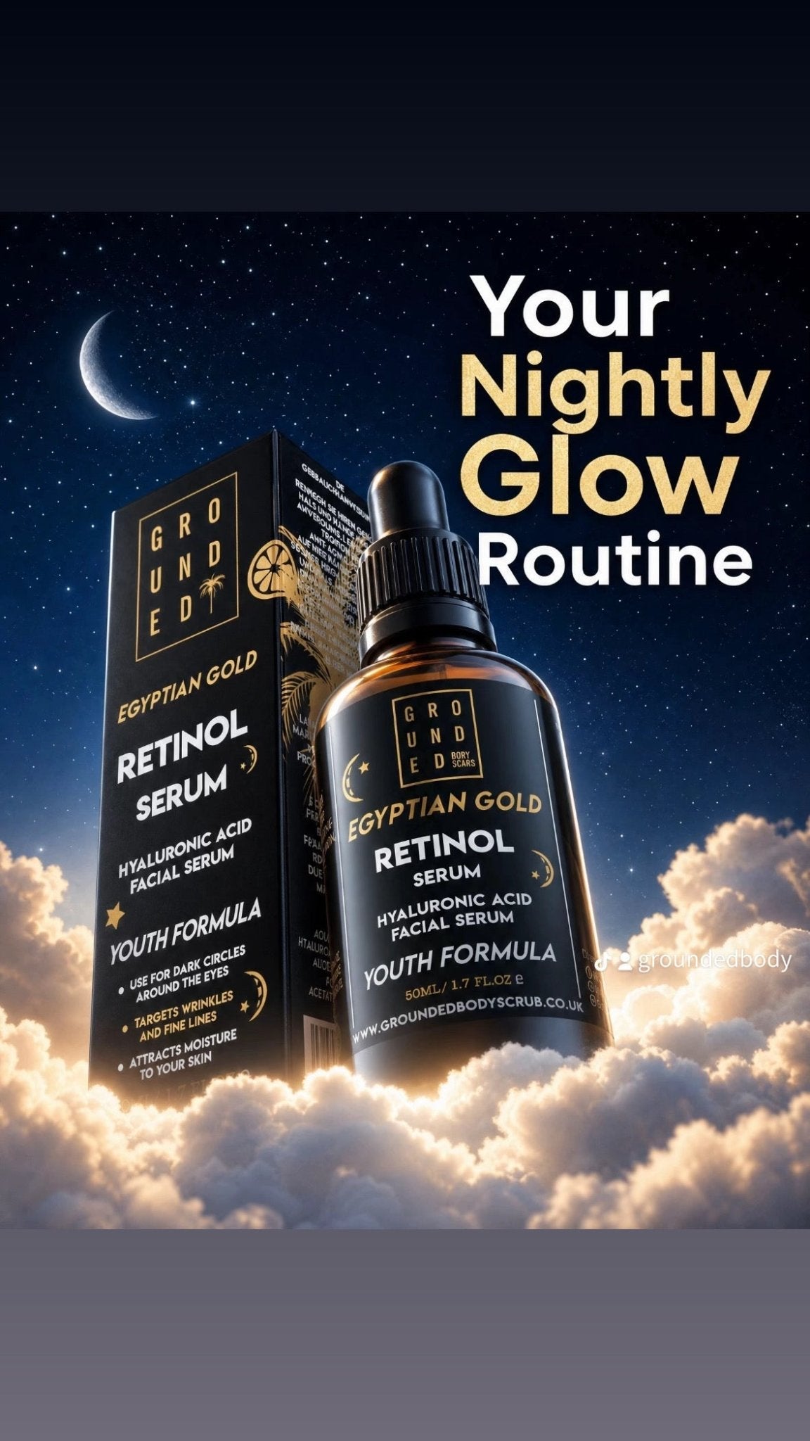 Egyptian Gold Retinol Face Serum - Anti ageing skincare 2 sizes Available