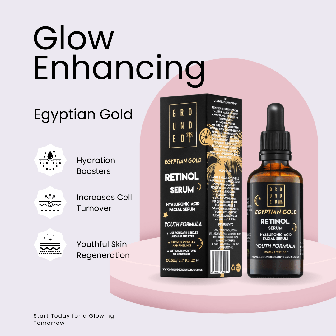 Egyptian Gold Retinol Face Serum - Anti ageing skincare 2 sizes Available