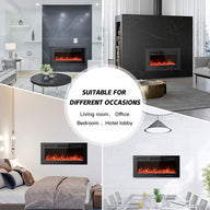 Electric Fireplace Ultra-Thin 12 Variable & Breath Colors Flame 40in - Massive Discounts