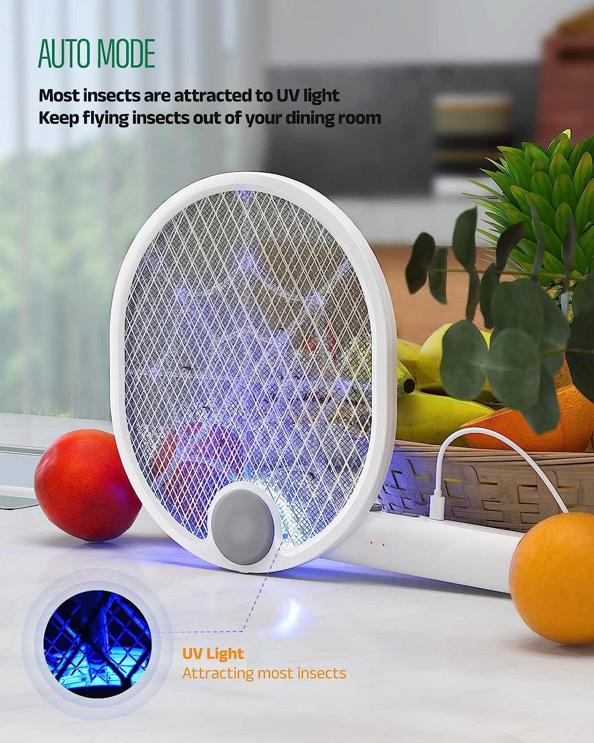 Electric Fly Swatter Fly Killer Electric Mosquito Swatter USB-C Rechargeable - Massive Discounts