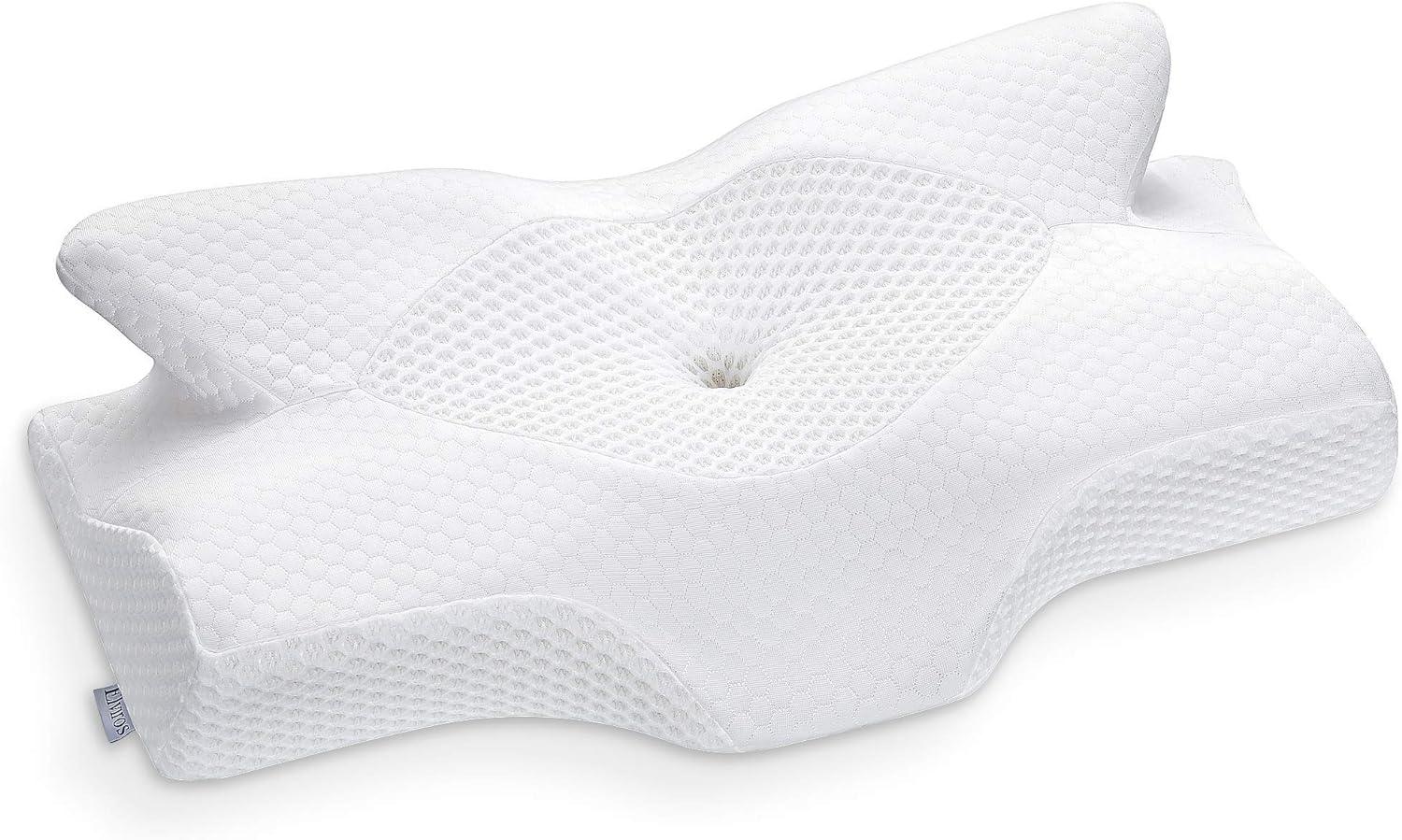 Elviros Cervical Contour Memory Foam Pillow for Neck 64x38x12cm - Massive Discounts