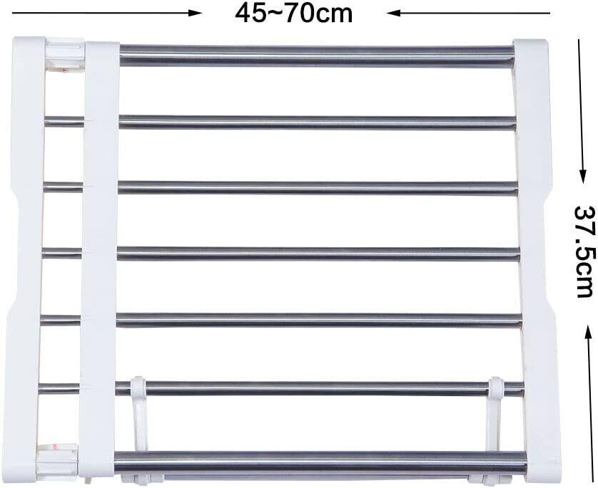 Extendable Closet Shelf Rod Clothes Hanger Organizer Heavy Duty Metal 45-70CM - Massive Discounts