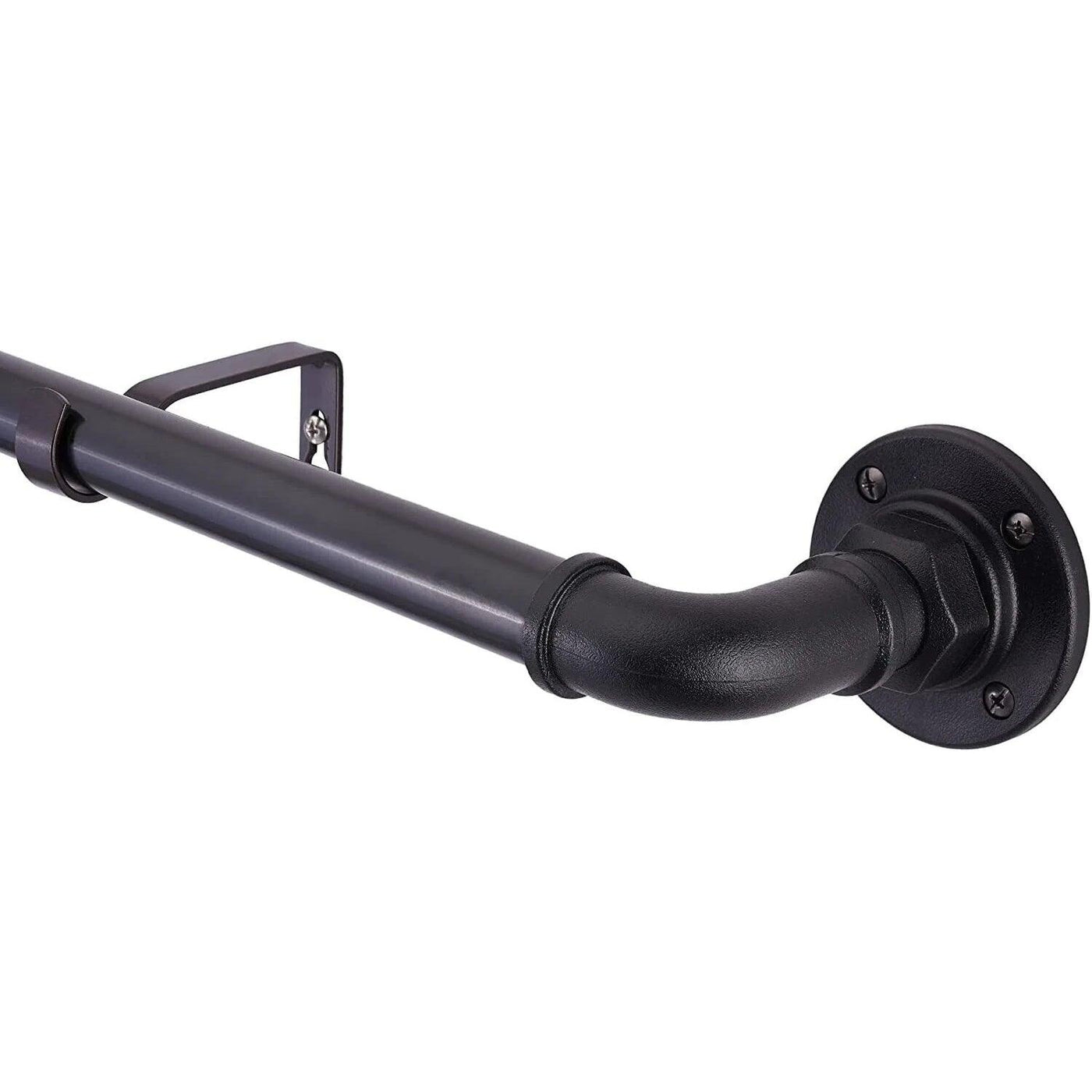 Extendable Curtain Pole 160-300cm Industrial style Indoor/Outdoor Black - Massive Discounts