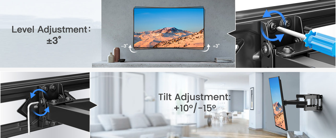 TV Wall Bracket Swivel Tilt Mount for 26-70 Inch Flat Curved TVs PERLESMITH