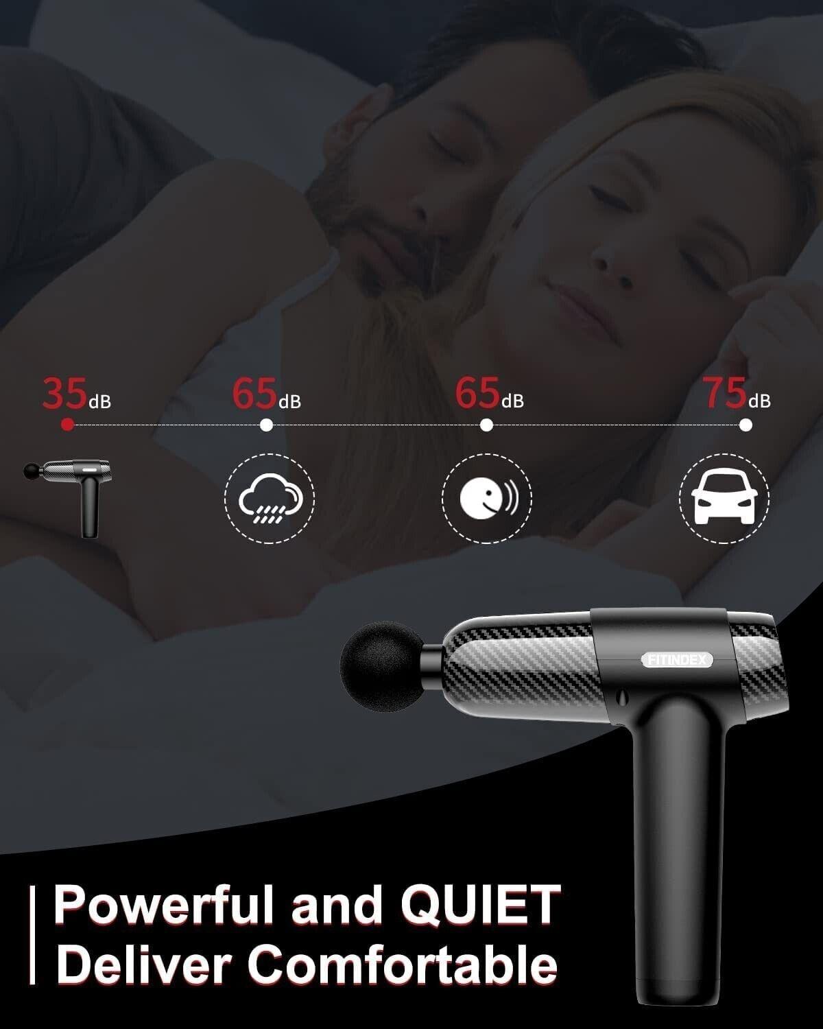 FITINDEX Massage Gun, Handheld With 8 Massage Heads Cordless - Massive Discounts