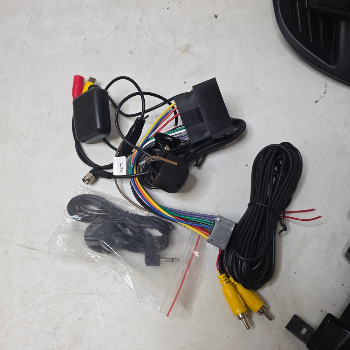 Included cables, camera, GPS antenna and microphone