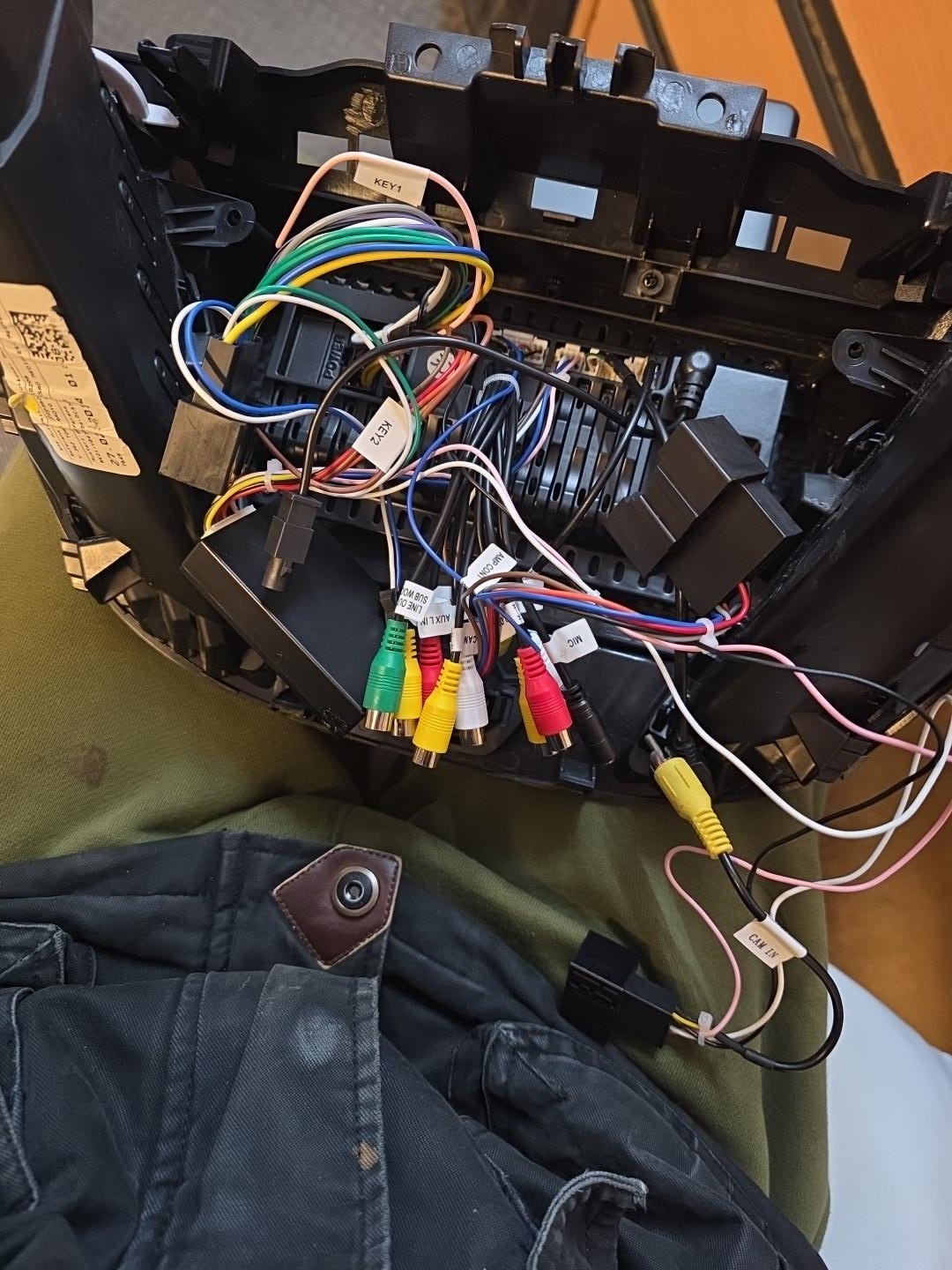 Wiring at rear of unit
