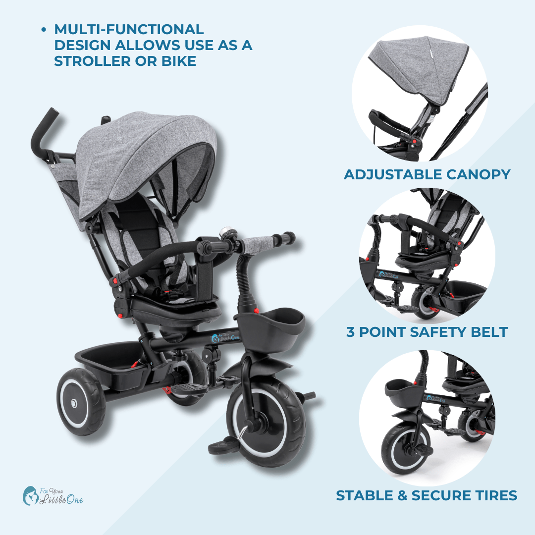6 in 1 Kids Trike V3 Pink 9m to 5y Foldable Foryourlittleone