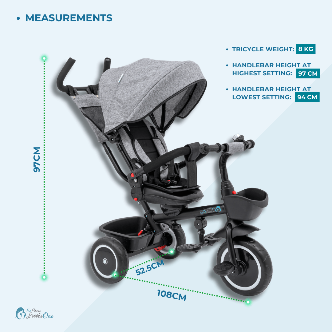 6 in 1 Kids Trike V3 Pink 9m to 5y Foldable Foryourlittleone